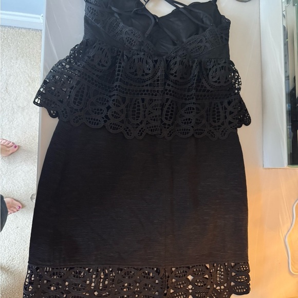 Gianni Bini Elegant Black Lace Peplum Dress US 4 - Picture 10 of 17